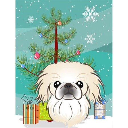 Carolines Treasures Christmas Tree And Pekingese Flag Canvas House Size BB1593CHF